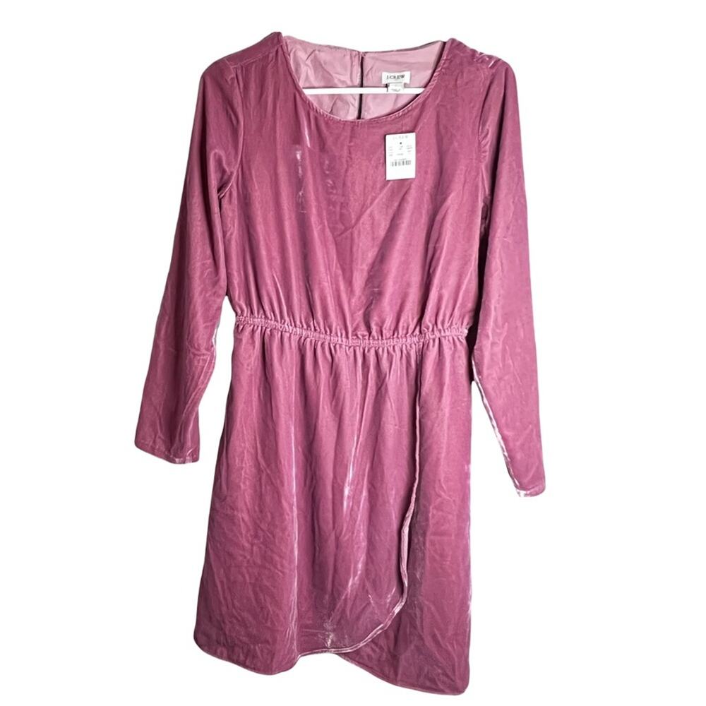 J.Crew Women's Pink Blush Velvet Long Sleeve Dress Sz 4